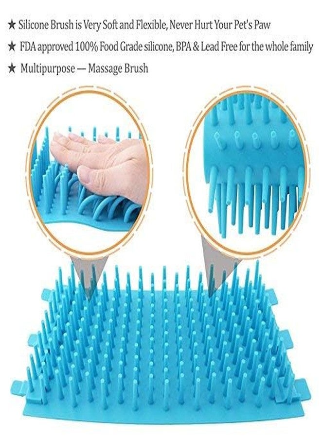 سايج سكوير مغسلة مخالب الكلاب المحمولة من سيج سكوير، منظف المخالب/منظف المخالب - مكبس سيليكون ناعم لفرك كل قدم وغسل الأوساخ والطين والحطام من مخالب الكلاب/الجراء/القطط (أزرق) - Image 2